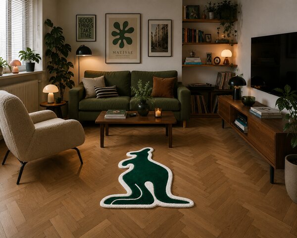 U.Rug koberce, Kusový koberec U.Rug Klokan, 80x100, zelená, dětský pokoj