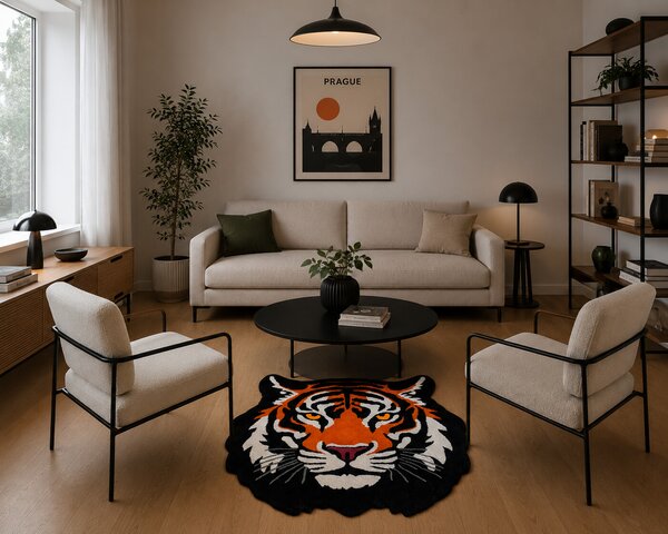 U.Rug koberce, Kusový koberec U.Rug Tygr, 100x100, vícebarevná, dětský pokoj