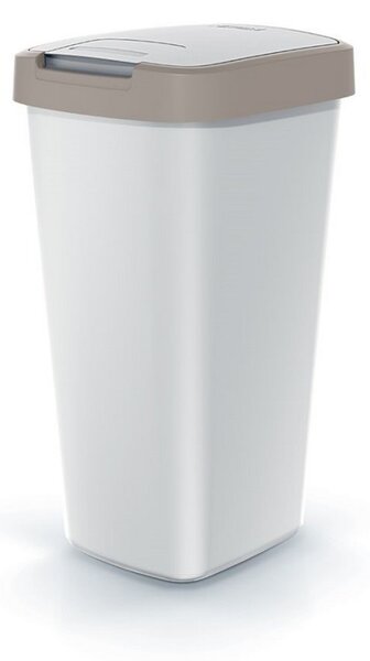 Odpadkový koš s barevným víkem, 25 l, hnědá / šedá