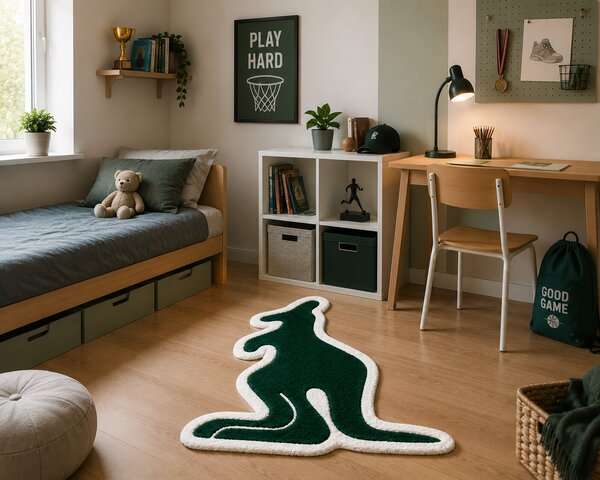 U.Rug koberce, Kusový koberec U.Rug Klokan, 80x100, zelená, dětský pokoj