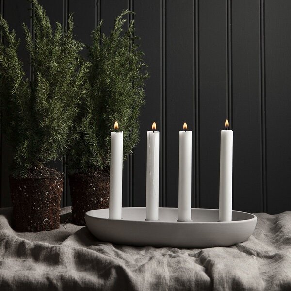 Keramický adventní svícen Gröndal Light Grey