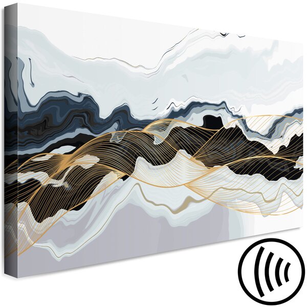Obraz Vlny barev - moderní abstrakce v šedivomodrých barvách