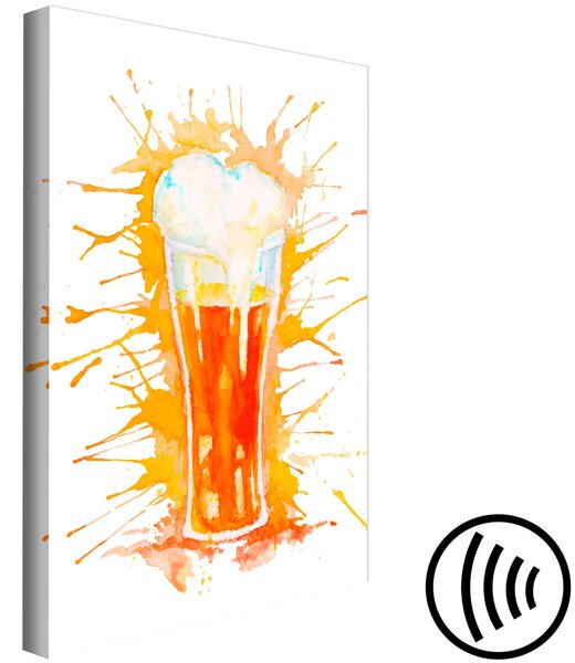 Obraz Pivní hrnek - kresba malovaná akvarelem v teplých barvách