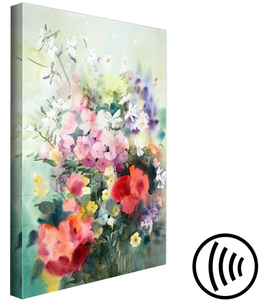 Obraz Akvarelový kyt - barevné květiny na jemně rozmazaném pozadí