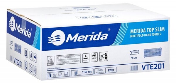 Papírové ručníky Merida Top Slim, 3150 ks, bílá