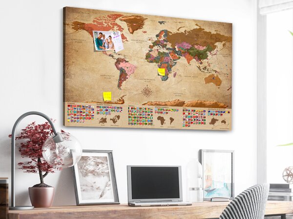 Obraz Mapa světa: Retro styl