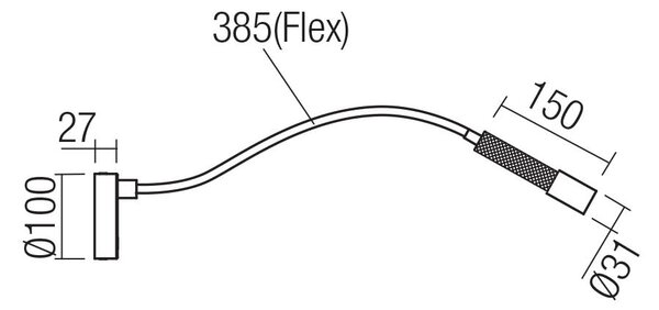 Redo-01-4442 Drill, bronzové nástěnné svítidlo s flexibilním ramenem a stmívačem LED 8W 2700K