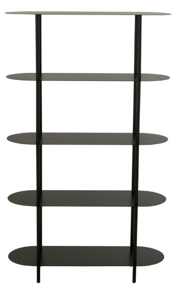-25 % Dny MOMENTI– J-line Černý kovový regál Oval 150 x 90 cm