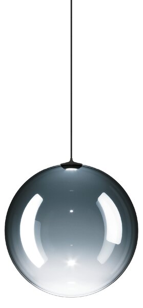 Lodes 17123 8827 Random Solo 18, závěs z azurově modrého foukaného skla/černý kabel, 1x1W LED 2700K, prům.18cm