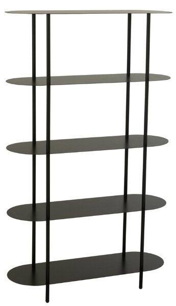 -25 % Dny MOMENTI– J-line Černý kovový regál Oval 150 x 90 cm
