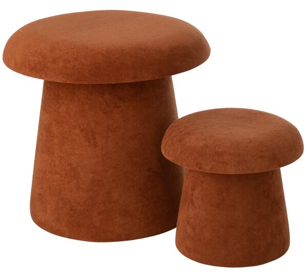 J-line Set dvou hnědých stoliček Mushroom 60/37,5 cm