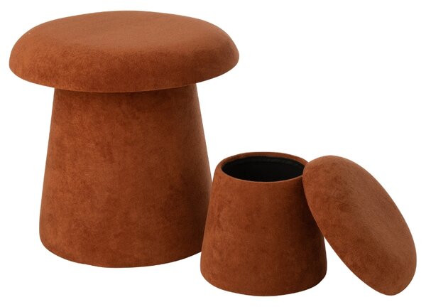 J-line Set dvou hnědých stoliček Mushroom 60/37,5 cm