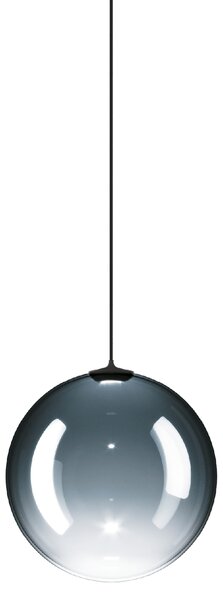 Lodes 17122 8827 Random Solo 14, závěs z azurově modrého foukaného skla/černý kabel, 1x1W LED 2700K, prům.14cm