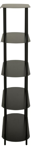 -25 % Dny MOMENTI– J-line Černý kovový regál Oval 150 x 90 cm