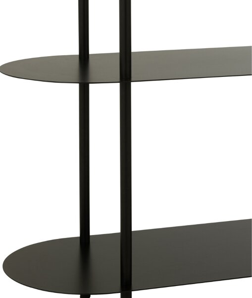 -25 % Dny MOMENTI– J-line Černý kovový regál Oval 150 x 90 cm