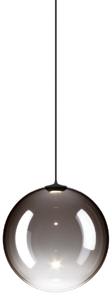 Lodes 17122 4327 Random Solo 14, závěs z kouřového foukaného skla/černý kabel, 1x1W LED 2700K, prům.14cm