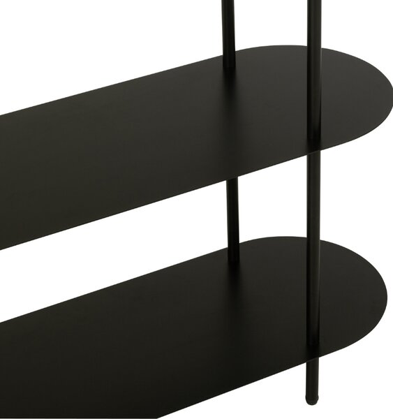 -25 % Dny MOMENTI– J-line Černý kovový regál Oval 150 x 90 cm
