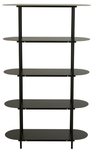 -25 % Dny MOMENTI– J-line Černý kovový regál Oval 150 x 90 cm