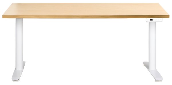 Elektricky výškově nastavitelný pracovní stůl DESTINAS Světle hnědá/Bílá 160 cm 72 cm