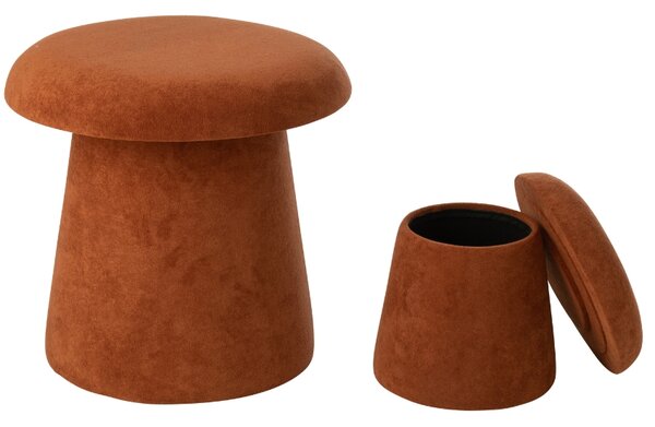 J-line Set dvou hnědých stoliček Mushroom 60/37,5 cm