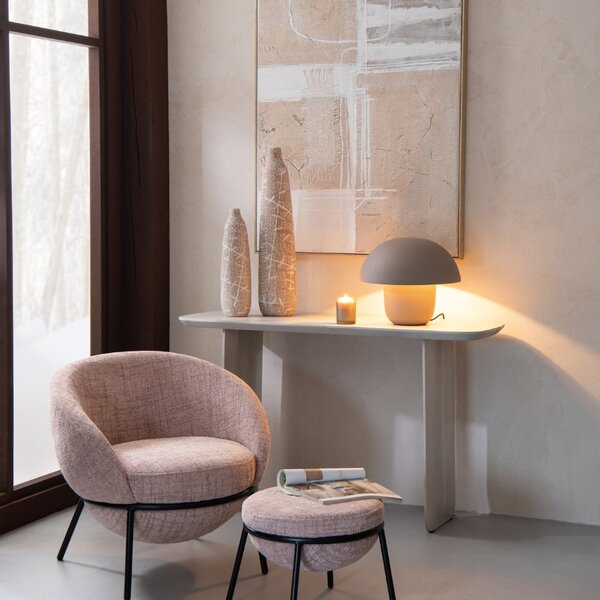 J-line Tmavě béžová kovová stolní lampa Cordelius 44 cm