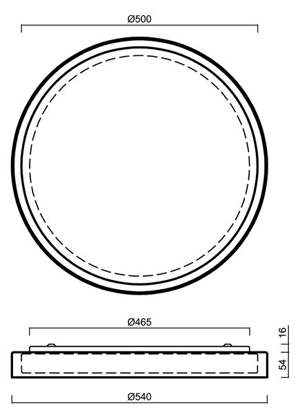 Osmont CIT50002 Citadela 1, stropní svítidlo bílé sklo/kouřový límec, černá montura, 26W LED 3000K, Ø 42cm, IP44