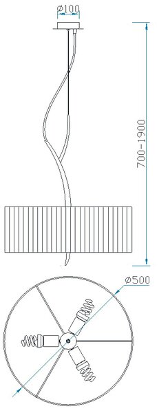 Mantra 1153 Eve 1153, závěsné svítidlo španělského výrobce, 3x20W E27, hnědá/stínítko z bílého textilu, prům.50cm