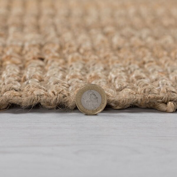 Flair Rugs, Kusový koberec Sarita Jute Boucle Natural, 60x150, béžová, chodba / předsíň