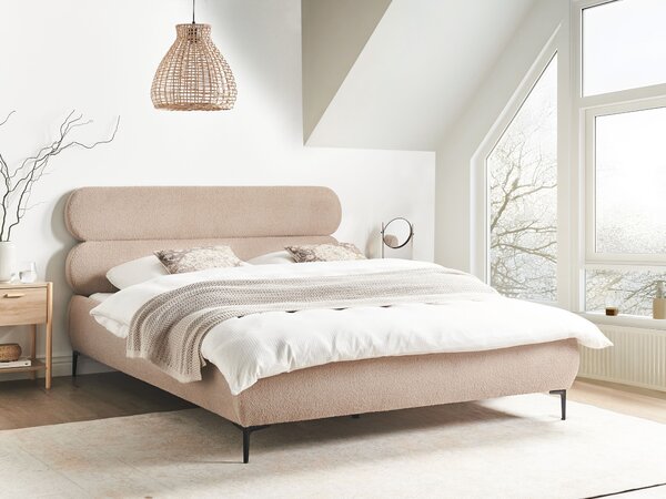 Postel Buklé LESSAY 160 x 200 cm Taupe