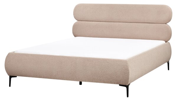 Postel Buklé LESSAY 160 x 200 cm Taupe