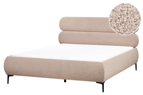 Postel Buklé LESSAY 160 x 200 cm Taupe