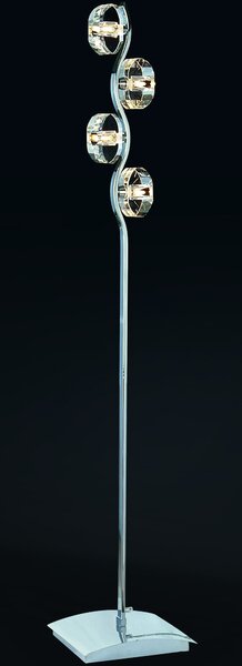Mantra 0428 Alfa 0428, stojací lampa 4x60W, chrom a čiré sklo, 160cm