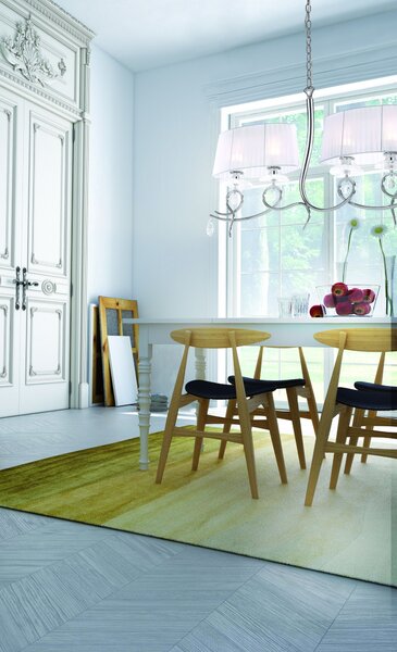 Mantra 5272 5272 Louise, závěsné svítidlo, 4x13W LED E27, chrom, křišťál/stínítko z bílého textilu, prům. 92,6cm