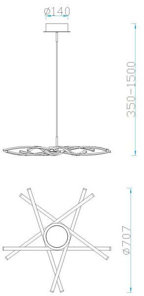 Mantra 5914 Aire LED, moderní závěsné svítidlo, 42W LED 3000K, prům. 70cm
