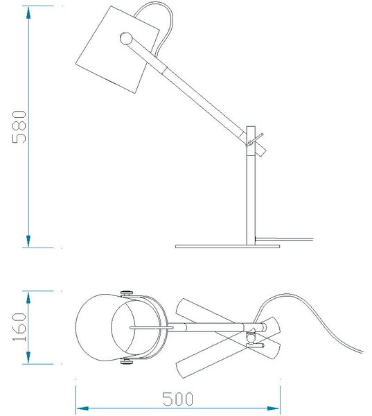 Mantra 4923 Nordica, černá stolní lampa 1x E27, výška 58cm