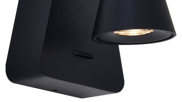 Mantra 9411 Africa, černé nástěnné svítidlo s vypínačem LED 5W, 3000K, 10 x 9cm