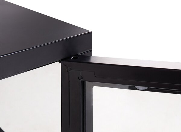 Prosklená komoda NEWPORT Kov 115 cm Černá