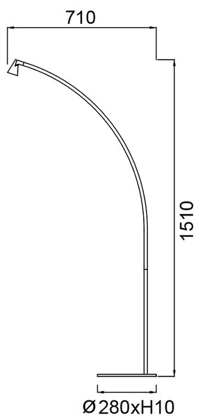 Mantra 9417 Africa, černá stojací lampa se stmívačem LED 5W, 3000K, výška 151cm