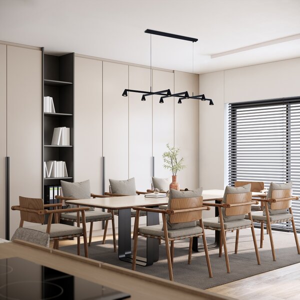 Mantra 9408 Africa, černé závěsné svítidlo 8xLED 5W, 3000K, 147 x 76cm