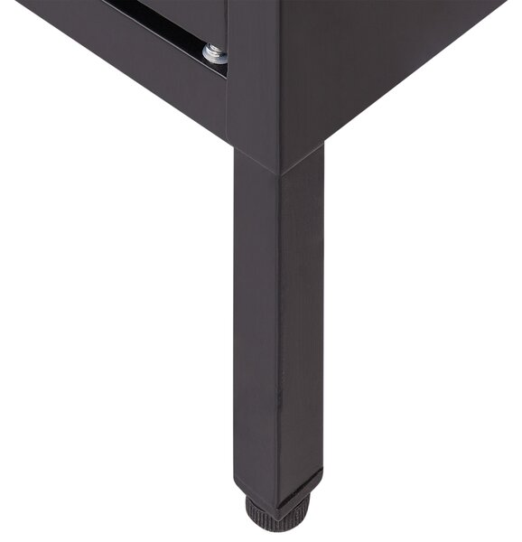 Prosklená komoda NEWPORT Kov 115 cm Černá