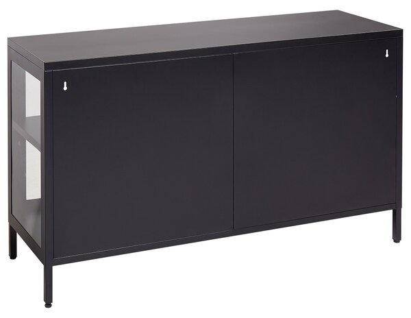 Prosklená komoda NEWPORT Kov 115 cm Černá