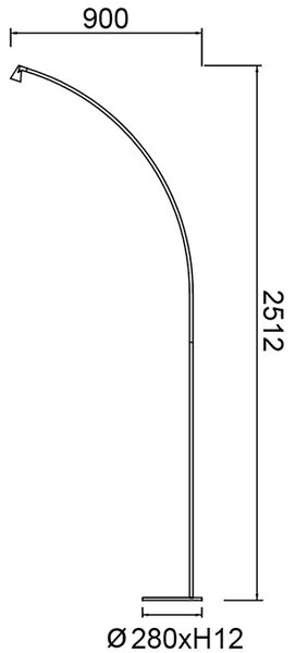 Mantra 9416 Africa, černá stojací lampa se stmívačem LED 8W, 3000K, výška 251cm