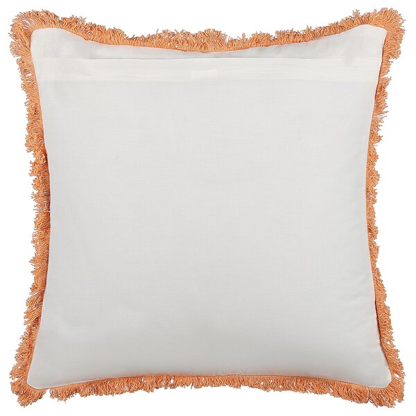 Sada 2 dekorativních polštářů SATIVUS Bavlna 45 x 45 cm Oranžová Květinový vzor