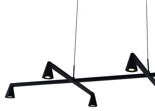 Mantra 9409 Africa, černé závěsné svítidlo 6xLED 5W, 3000K, 110 x 58cm