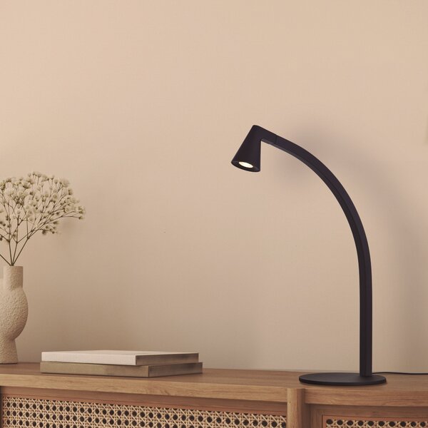 Mantra 9415 Africa, černá stolní lampa s vypínačem LED 6W, 3000K, výška 46cm