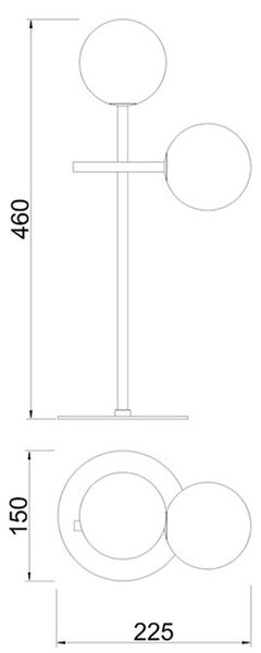 Mantra 7637 Cellar, černá stolní lampa se skleněnými koulemi 2xG4, 5W 3000K, výška 46cm