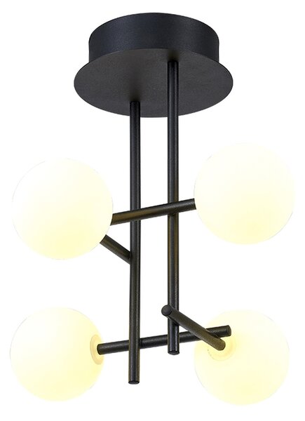 Mantra 7633 Cellar, černé stropní svítidlo se skleněnými koulemi 4xG4, 5W 3000K, průměr 32cm