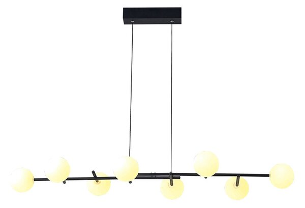 Mantra 7631 Cellar, černé závěsné svítidlo se skleněnými koulemi 8xG4, 5W 3000K, 116 x 40cm