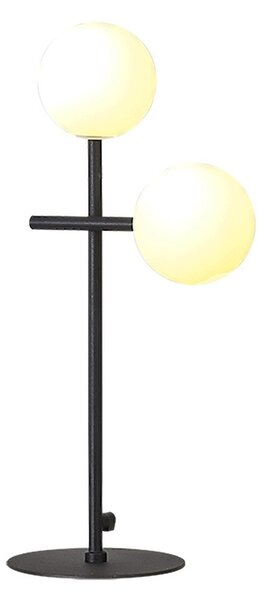 Mantra 7637 Cellar, černá stolní lampa se skleněnými koulemi 2xG4, 5W 3000K, výška 46cm