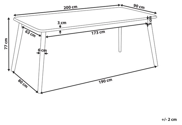 Jídelní stůl KEHO Tmavý dub 200 cm 90 cm